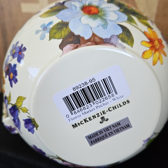 Mackenzie Childs Flower Market White Drink Pitcher - Picture 7 of 10